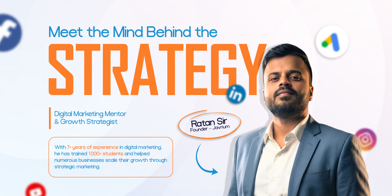 Ratan Kumar, founder of Javrium digital marketing agency and digital marketing academy, digital marketing mentor and growth strategist with 7+ years of experience.